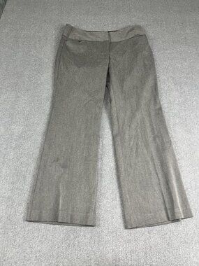 Express Design Studio Editor Gray Womens Dress Pants 8S Flat Front Wide Leg